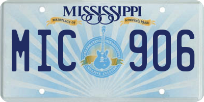 MS license plate MIC906