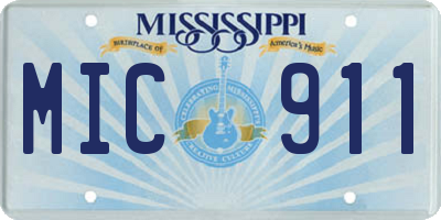 MS license plate MIC911