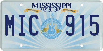 MS license plate MIC915