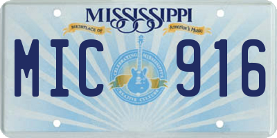 MS license plate MIC916