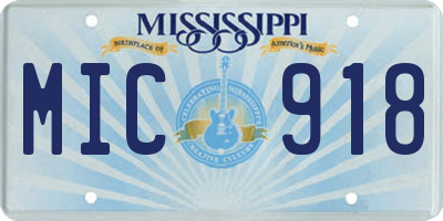 MS license plate MIC918