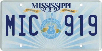 MS license plate MIC919