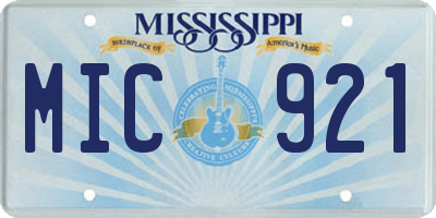 MS license plate MIC921