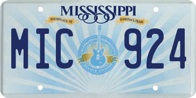 MS license plate MIC924