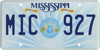 MS license plate MIC927