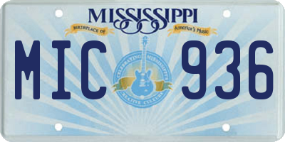 MS license plate MIC936