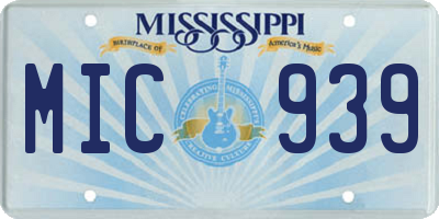 MS license plate MIC939