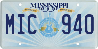 MS license plate MIC940