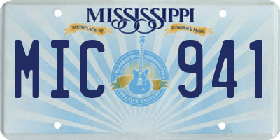 MS license plate MIC941