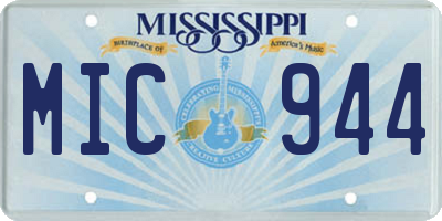 MS license plate MIC944