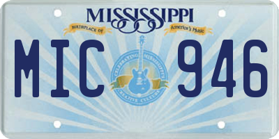 MS license plate MIC946
