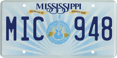 MS license plate MIC948