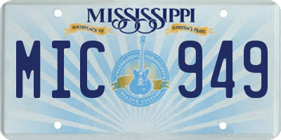MS license plate MIC949