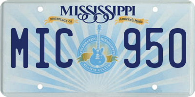 MS license plate MIC950