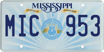 MS license plate MIC953