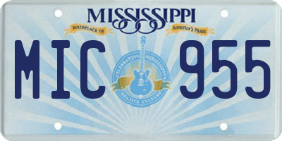 MS license plate MIC955