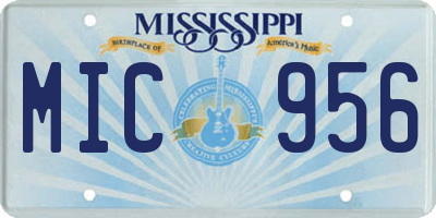 MS license plate MIC956