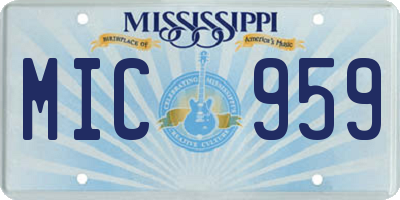 MS license plate MIC959
