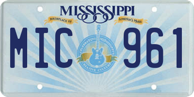 MS license plate MIC961