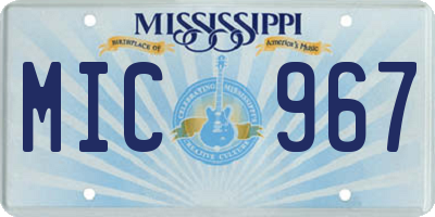 MS license plate MIC967