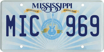 MS license plate MIC969