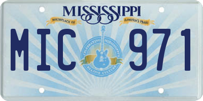 MS license plate MIC971