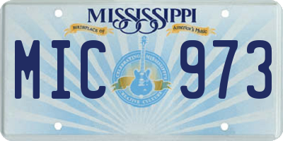 MS license plate MIC973