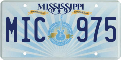 MS license plate MIC975