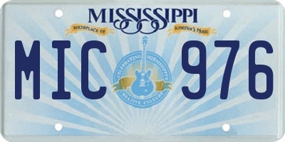 MS license plate MIC976