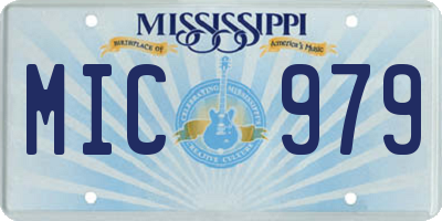 MS license plate MIC979