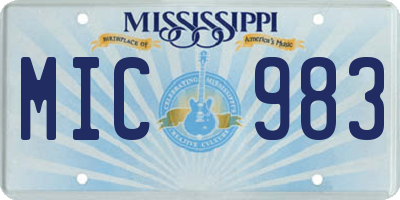 MS license plate MIC983