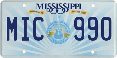 MS license plate MIC990