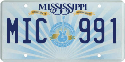 MS license plate MIC991