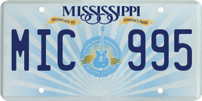MS license plate MIC995