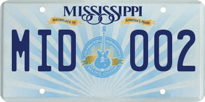 MS license plate MID002