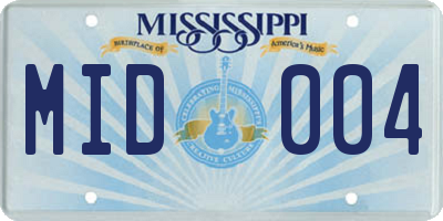 MS license plate MID004