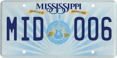 MS license plate MID006