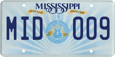 MS license plate MID009