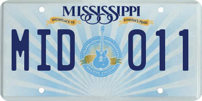 MS license plate MID011