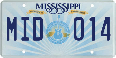 MS license plate MID014