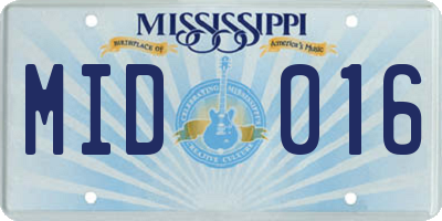 MS license plate MID016