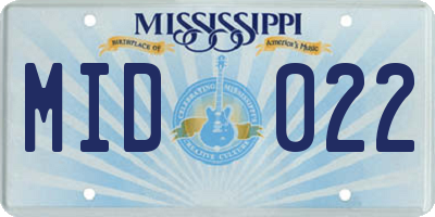 MS license plate MID022