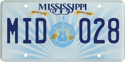 MS license plate MID028
