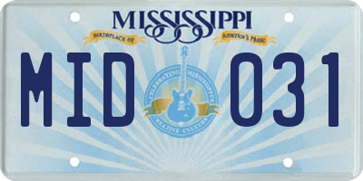 MS license plate MID031