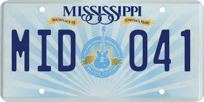 MS license plate MID041
