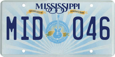 MS license plate MID046