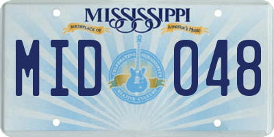 MS license plate MID048