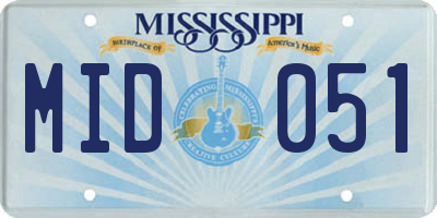 MS license plate MID051