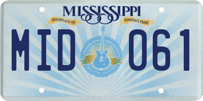 MS license plate MID061