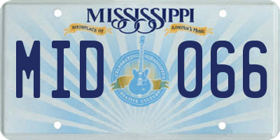 MS license plate MID066